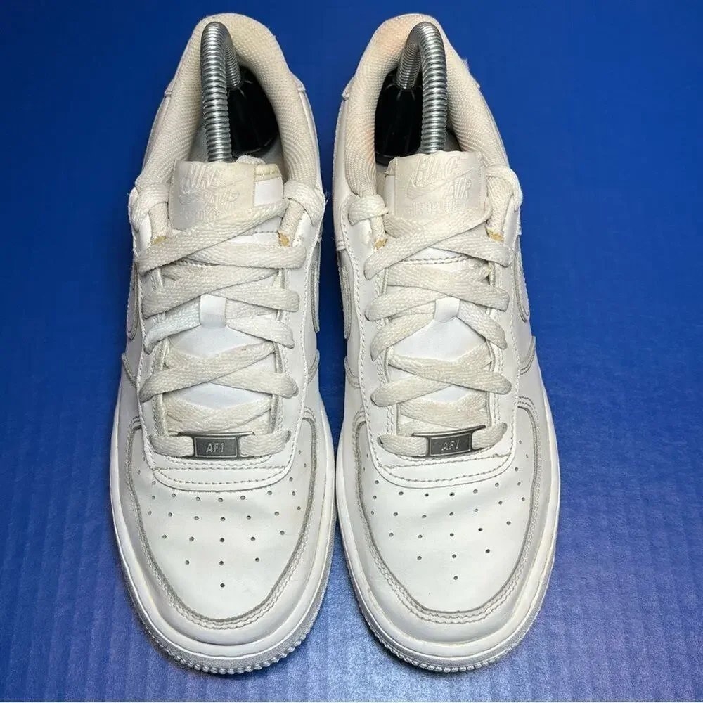 Nike Air Force 1‎ GS Triple White Low Sneakers Youth 6.5 Womens 8 314192-117